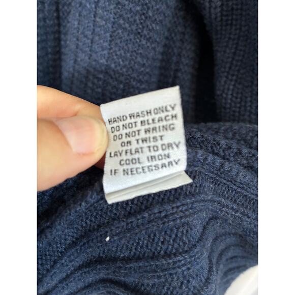 Habitat Clothes to Live in Cardigan Women's XL Blue Pocket Lagenlook Chunky Knit - Picture 7 of 8